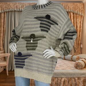 Vintage Carlo Colucci Germany Pullover Jumper 3D Knitwear Wool Knit Sweater